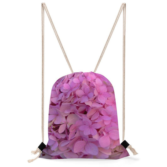 DTG Pink Hydrangea Drawstring Backpack