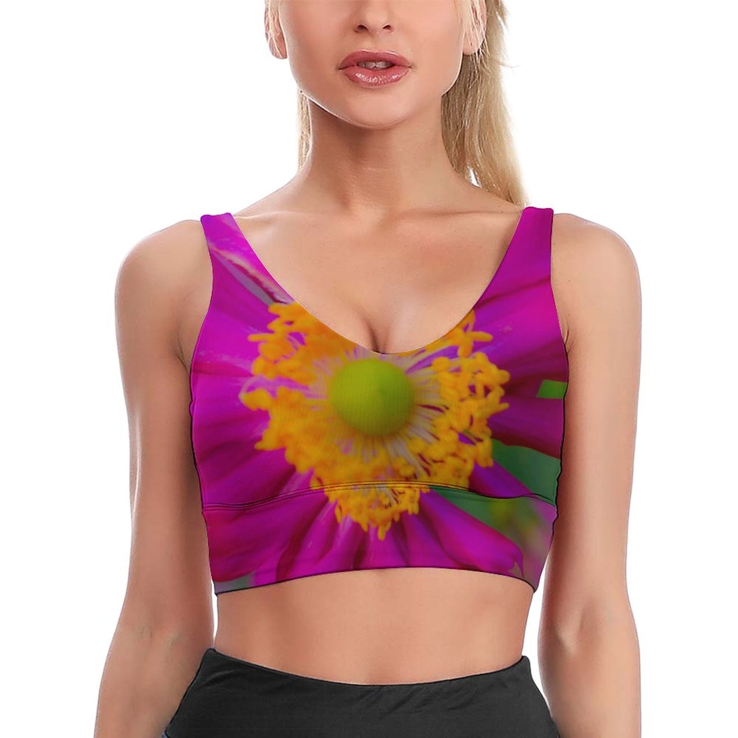 Lemon Yellow Sports Yoga Bra, Yoga Bra Top,