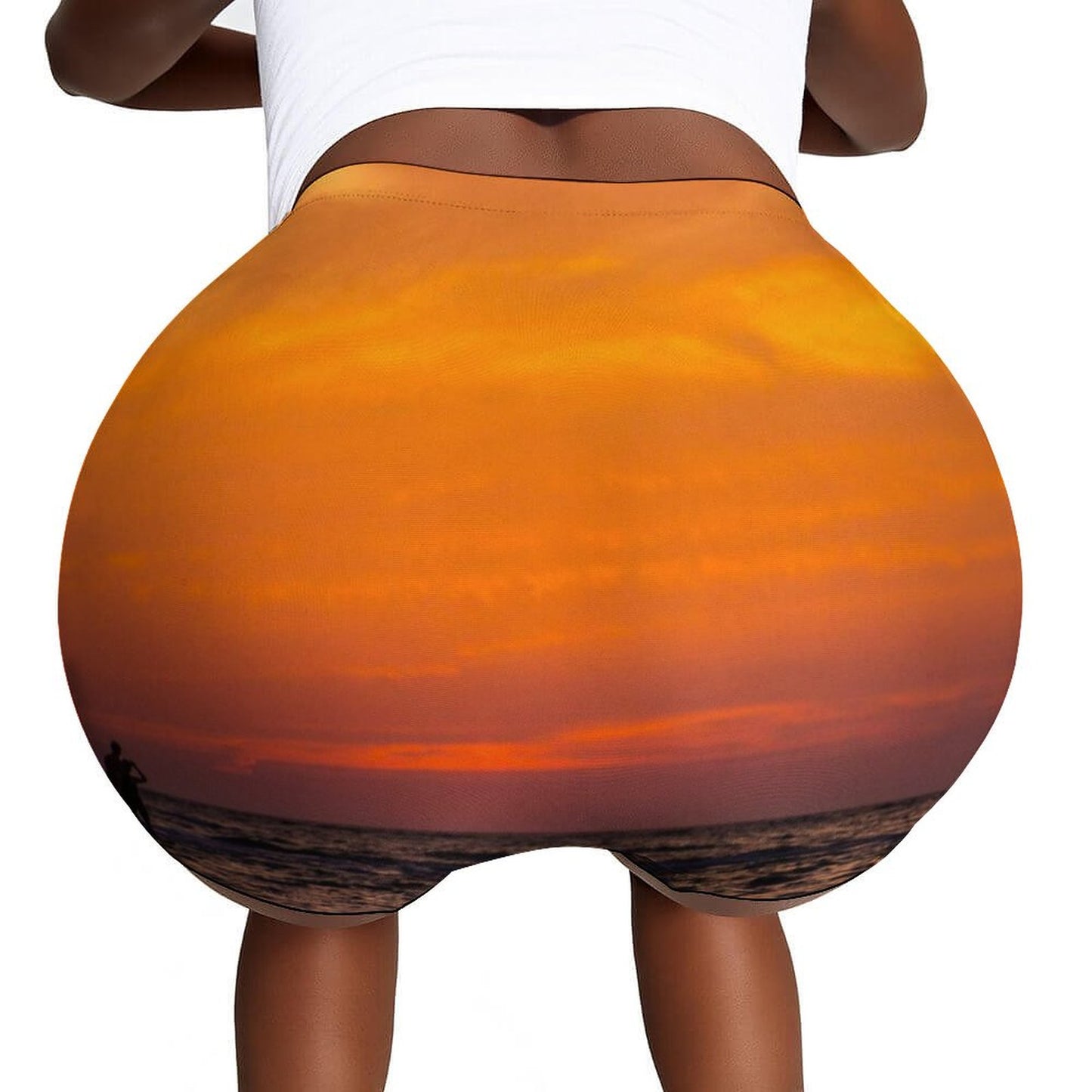 Ocean Inspired Orange Ladies Short Shorts