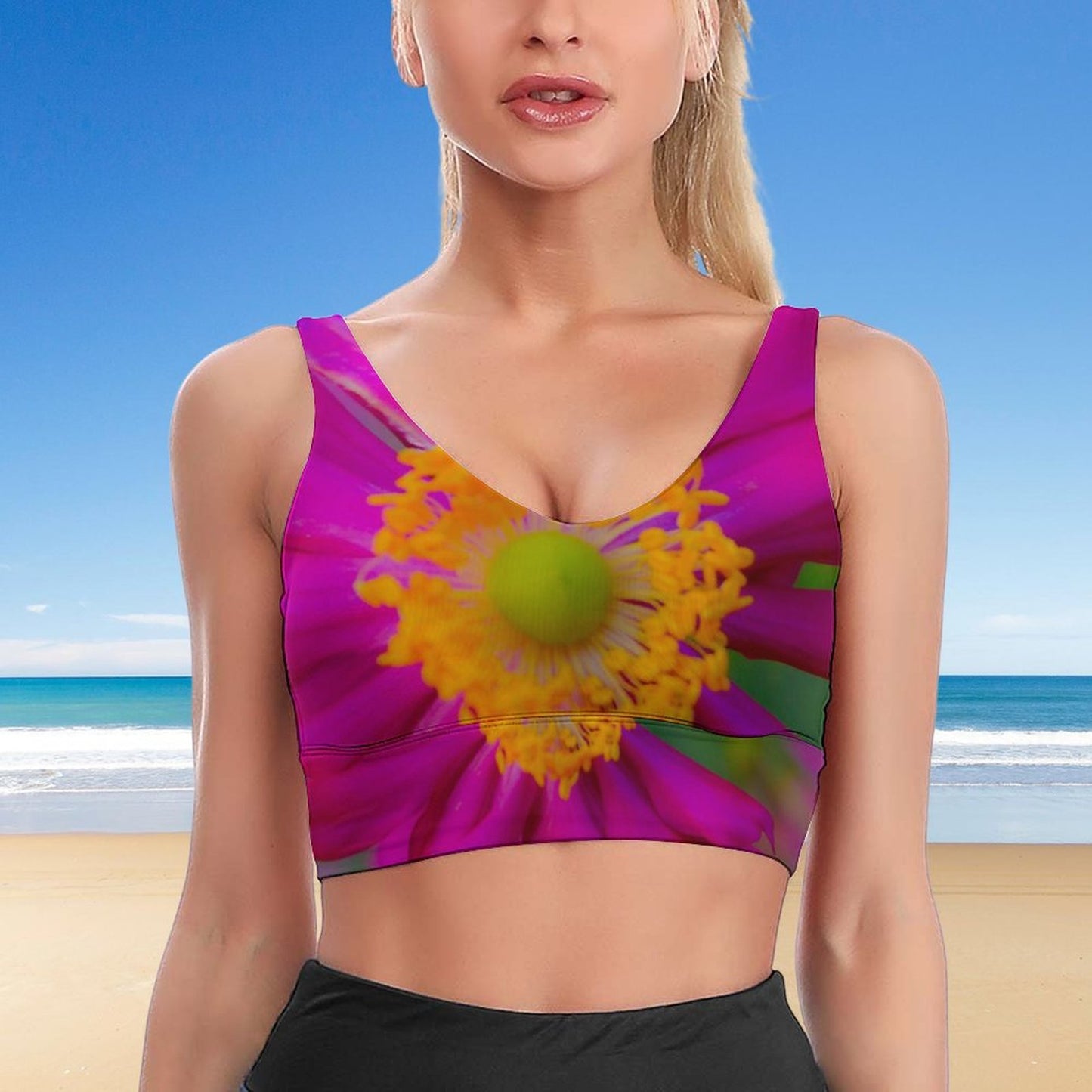 Lemon Yellow Sports Yoga Bra, Yoga Bra Top,