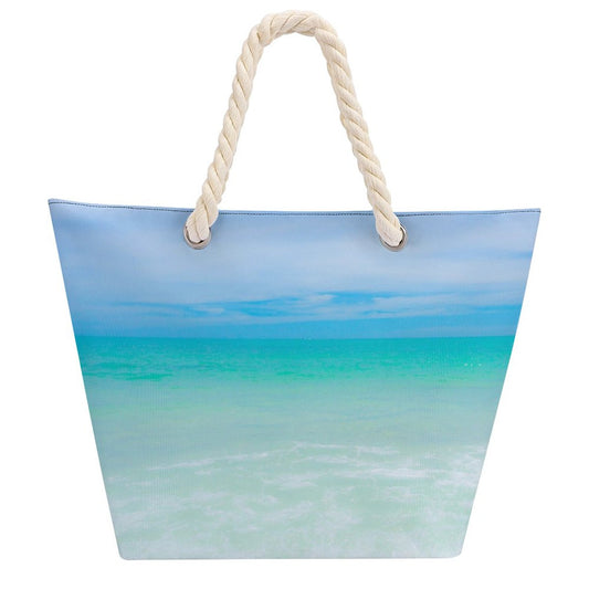Large Indigo Jute Tote Bag