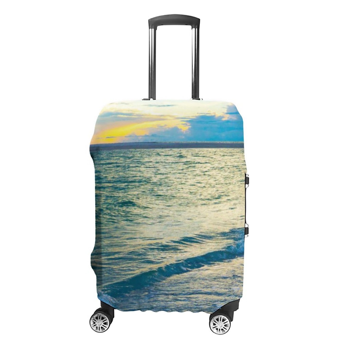 Blue Sea Glass Luggage Cover: Ocean Inspired Travel Accessory