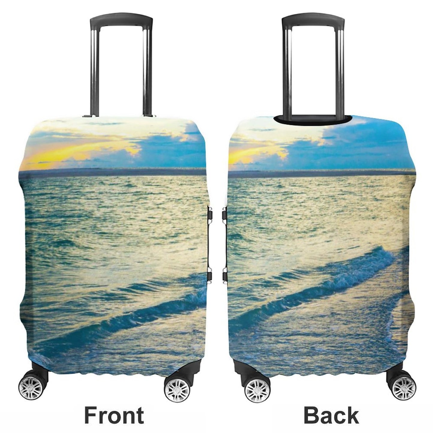 Blue Sea Glass Luggage Cover: Ocean Inspired Travel Accessory