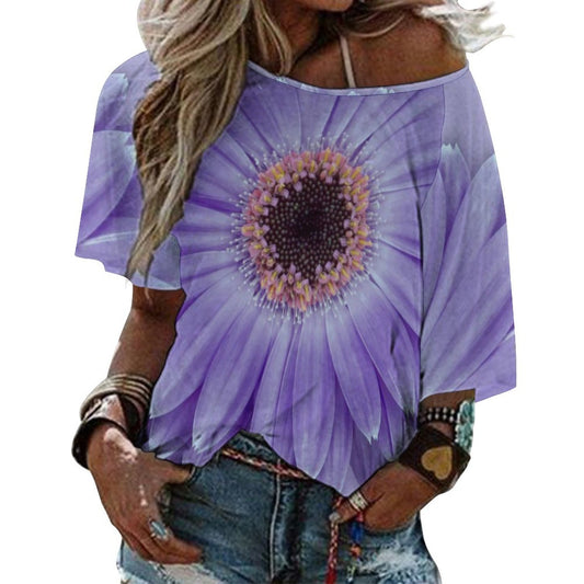 180gsm Women’s Off the Shoulder Half-Sleeve T-shirt