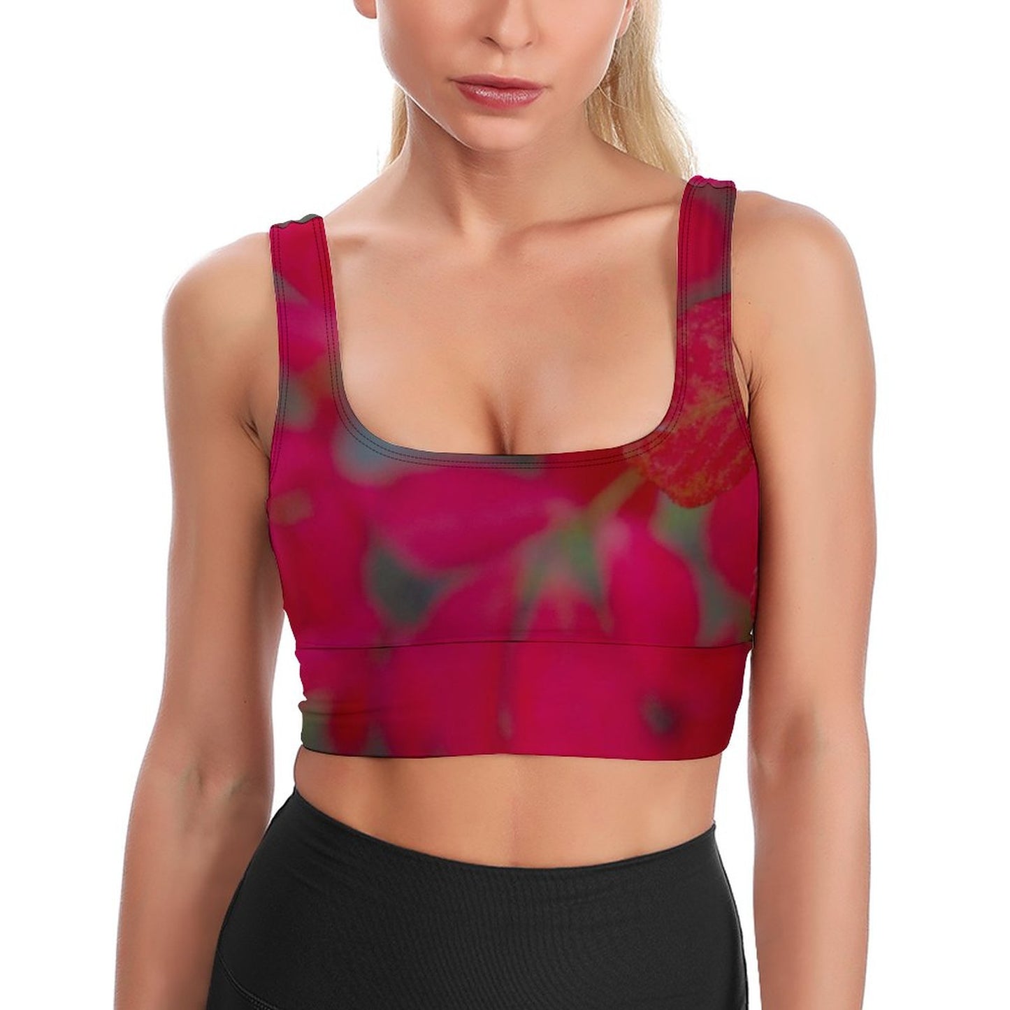 Mauve & Slate Floral Custom Sports Bra Designs-Yoga Support Bras