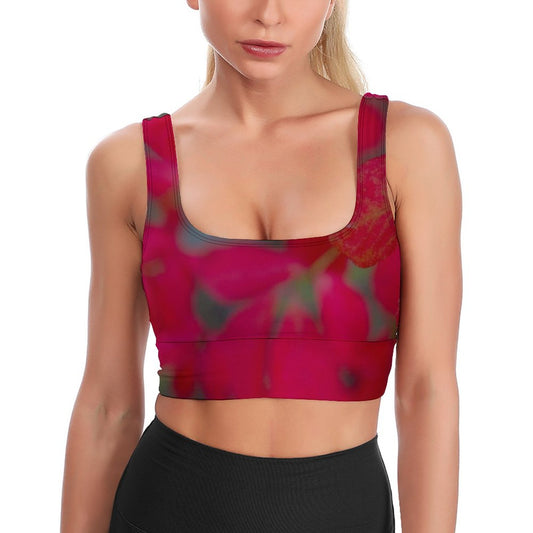 Mauve & Slate Floral Custom Sports Bra Designs-Yoga Support Bras