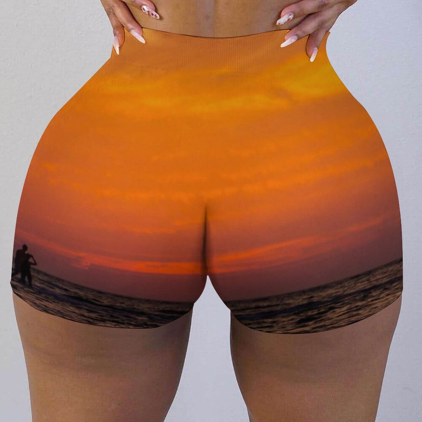 Ocean Inspired Orange Ladies Short Shorts