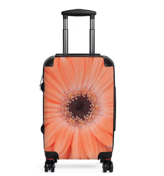 Floral Gerber Daisy Suitcase: Vibrant Travel Luggage